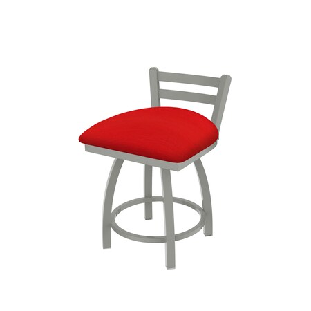 Holland Bar Stool Co. 18" Low Back Swivel Vanity Stool, Nickel Finish, Canter Red Seat 41118AN011
